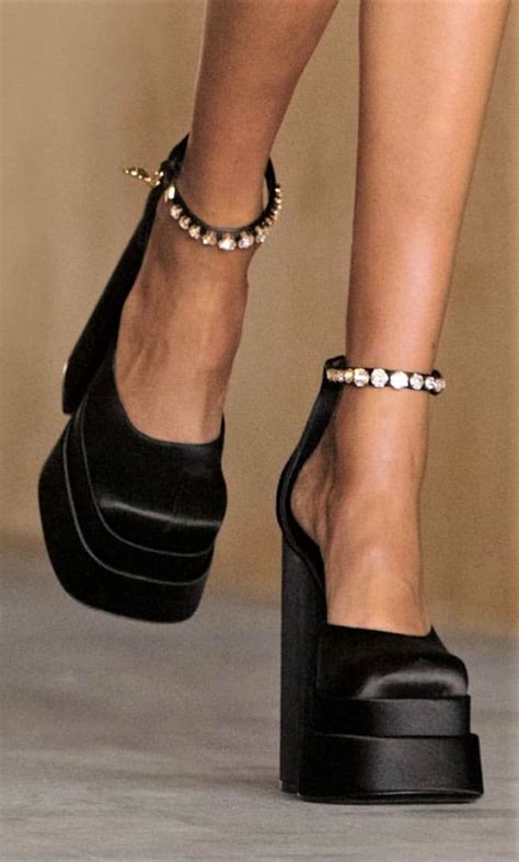 versace shoes heel|Versace chunky heels.